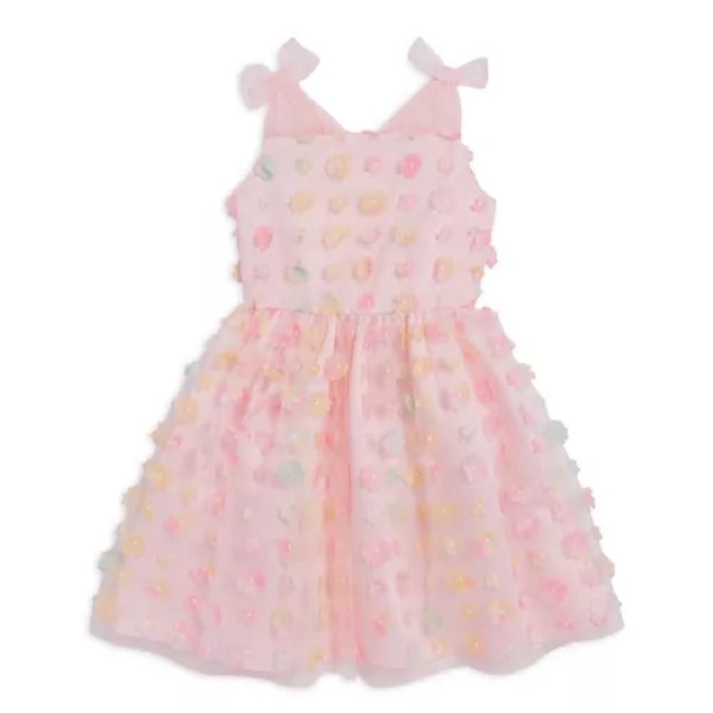 🌸US ANGELS- Girls' 3D Floral Fit & Flare Dress🌸 - Picture 2 of 8